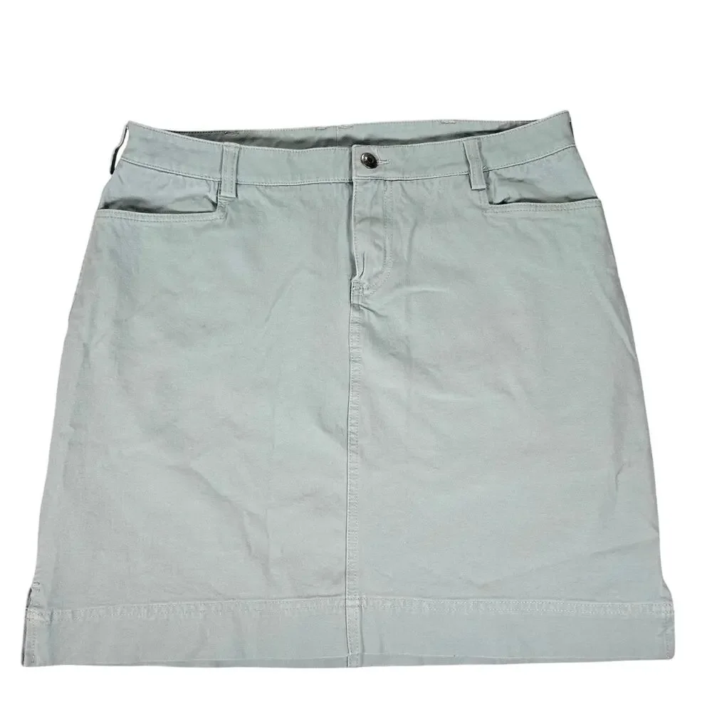 Duluth Freewill Twill Skirt Wom Sz 12 Cotton Stretch Spring Summer Everyday EUC